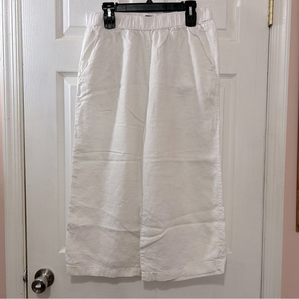 Jones & Co 100% Linen Women's White Pants Size Large Summer
